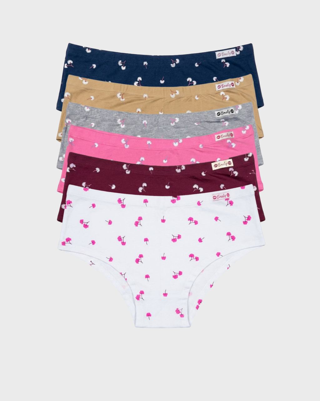 PACK x12 Cachetero de algodón recubierto estampado Plus Size
