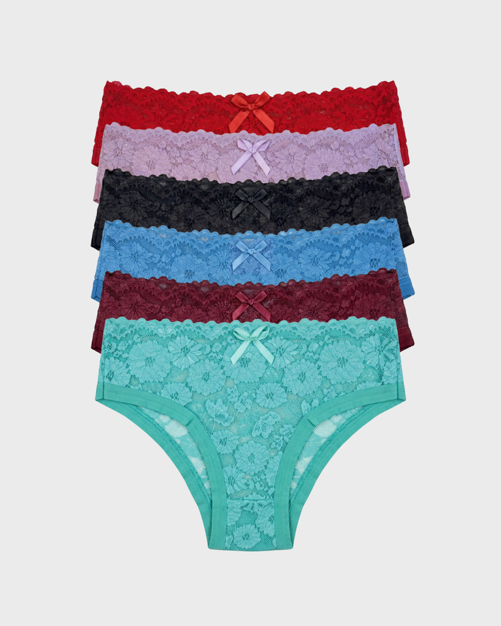 PACK x12 Bikini encaje pierna sesgo plano