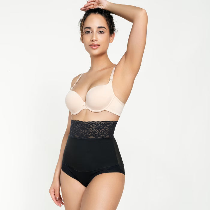 Faja modeladora con algodón y tecnología powernet, blonda siliconada