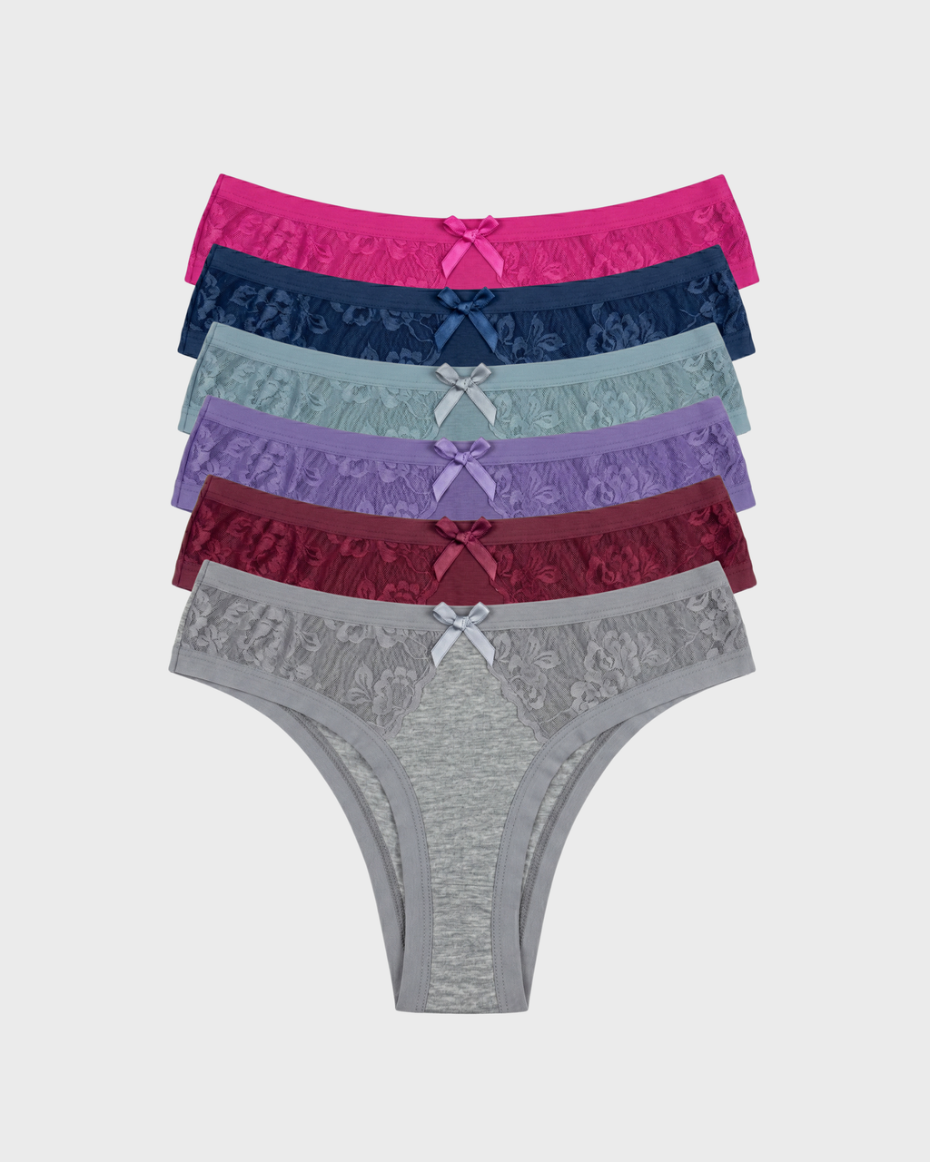 PACK x12 Bikini de algodón con malla a los costados