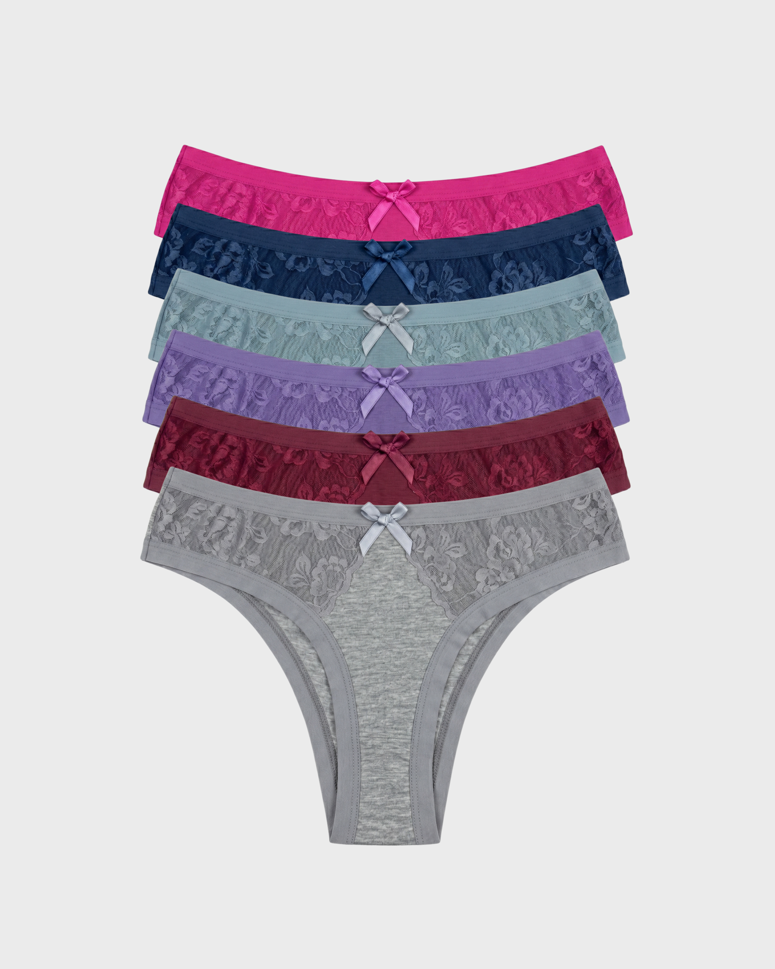 PACK x12 Bikini de algodón con malla a los costados