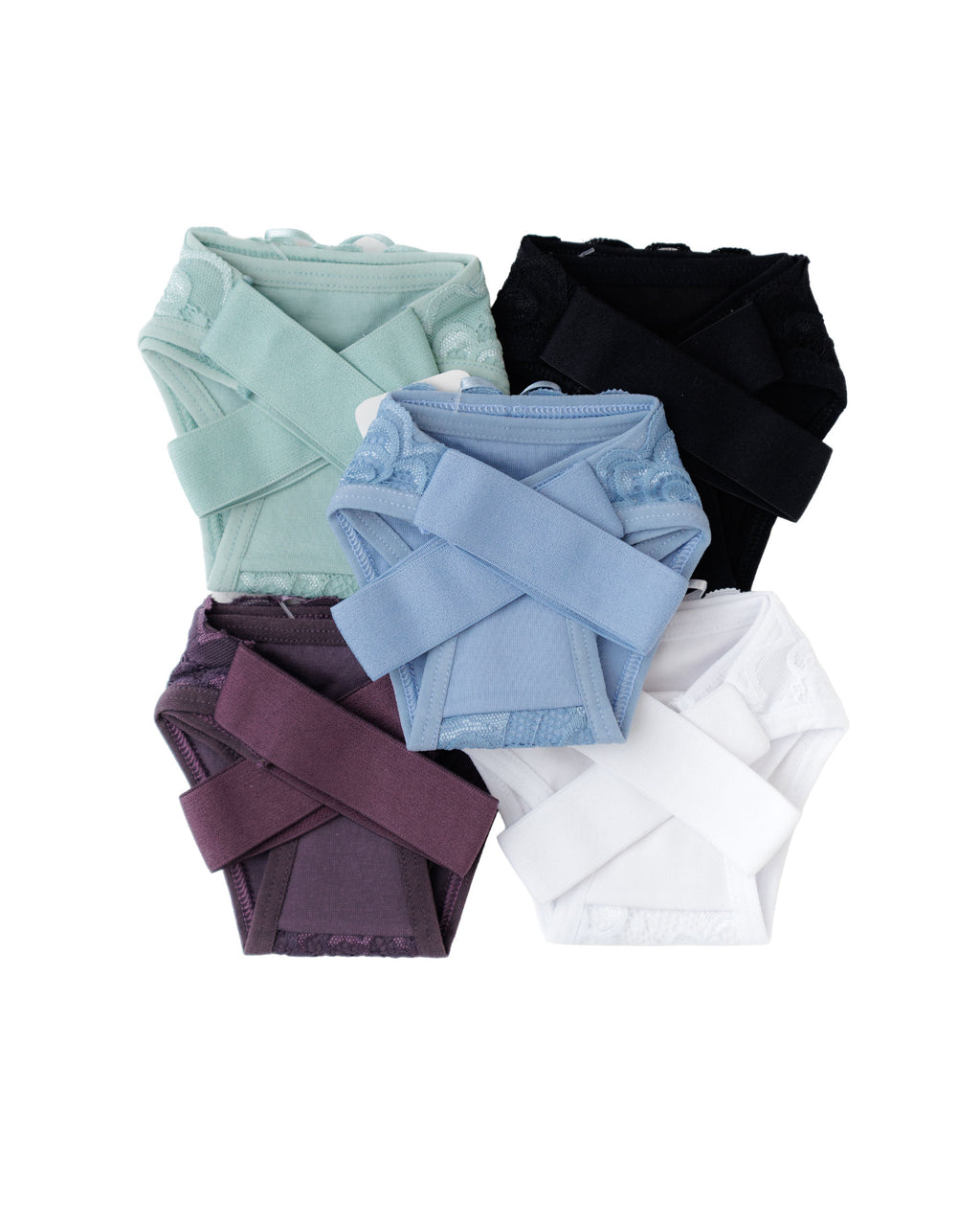 PACK X6 HILO CON APLIQUES DE ENCAJE ALGODON