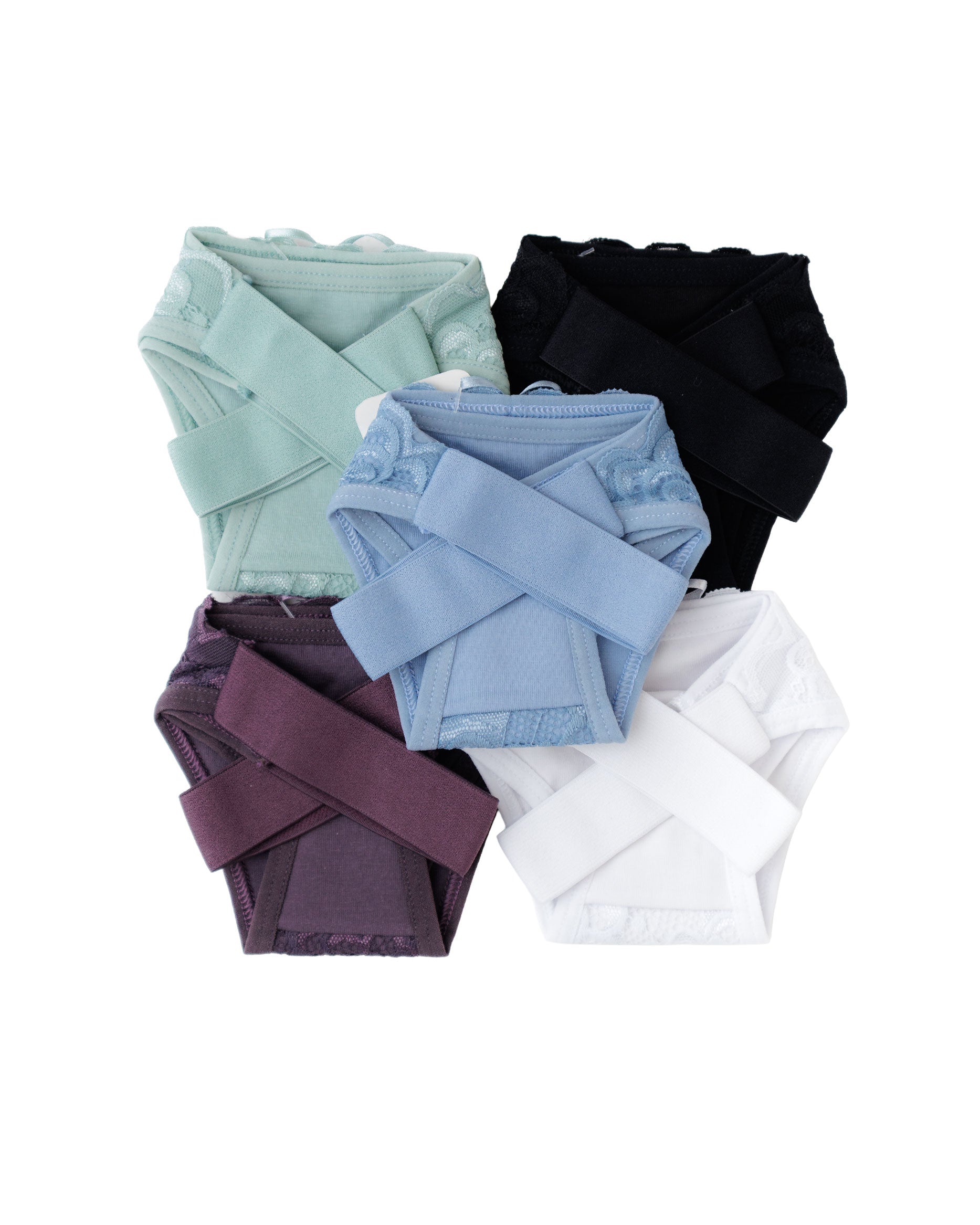 PACK X6 HILO CON APLIQUES DE ENCAJE ALGODON